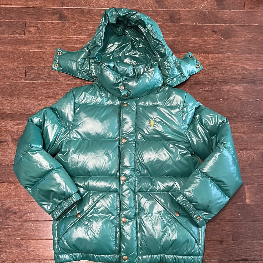 Polo By Ralph Lauren - Water-Repellent Down Jacket, Kids M (10-12), Green.